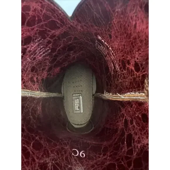 Ariat 10010937 Brown Leather Square Toe Cowboy Boots ATS . Men's Size 9 C EUC